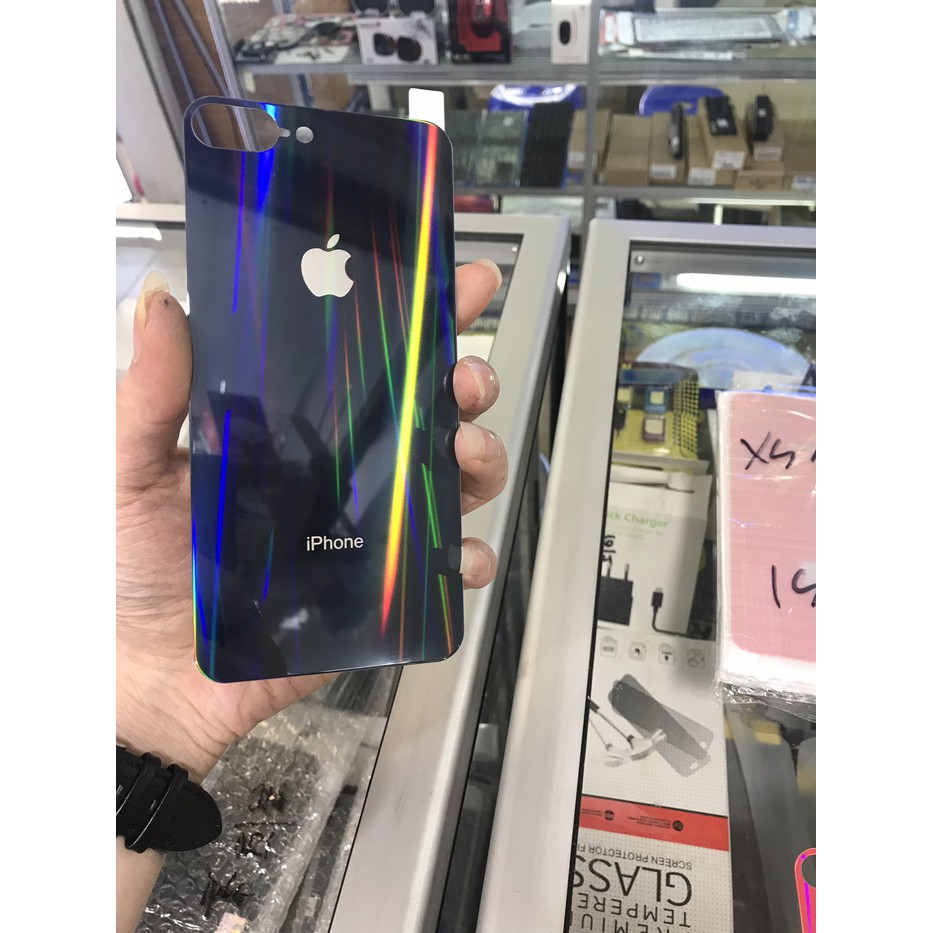 Tempered glass aurora screen protector belakang for iphone 7 plus