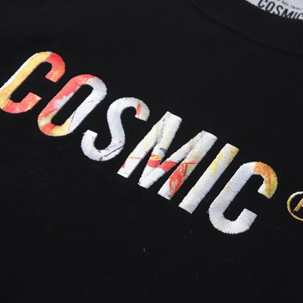 Crewneck COSMIC black sweatshirt Text Simple