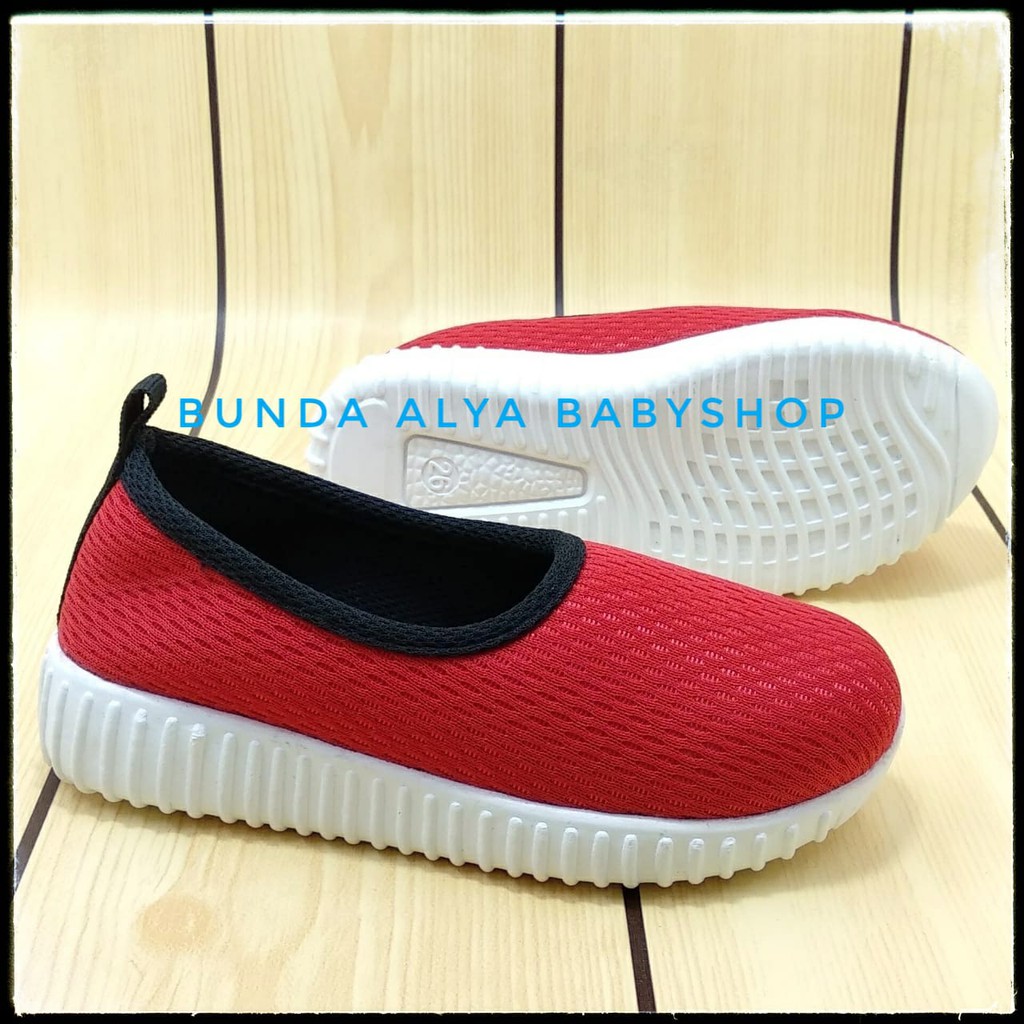 Sepatu Anak Perempuan 1 - 8 Tahun MERAH Lentur Sepatu Anak Cewek Cowok Sporty Size 22 - 35 Elastis