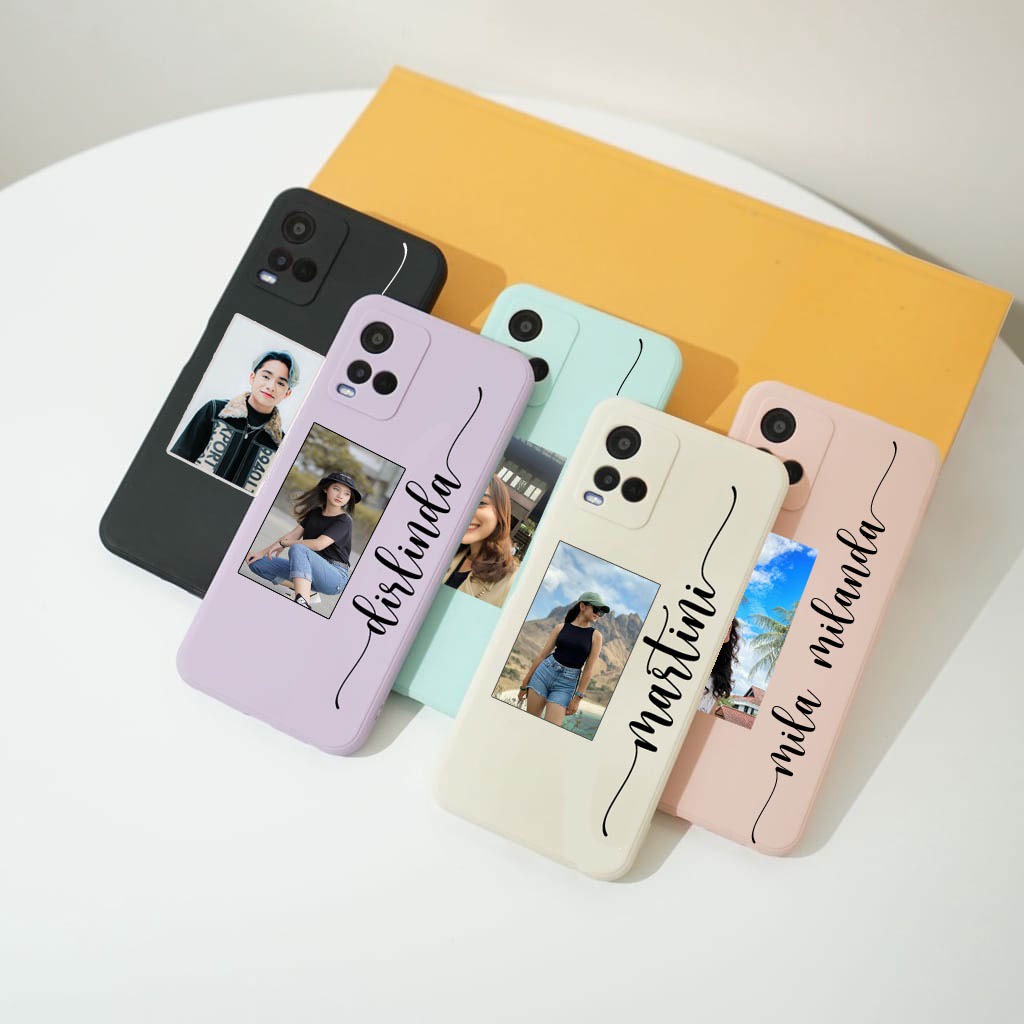 Custom Nama + Foto Macaron [For Oppo/Vivo/Realme/Xiaomi/Iphone/Samsung/Infinix/] Case Hp Custom - Cu
