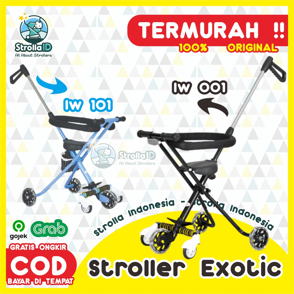 Stroller Anak Exotic LW001 LW101 Sepeda Roda Tiga Sepeda Anak Sepeda Roda Lima Stroller Anak Bayi