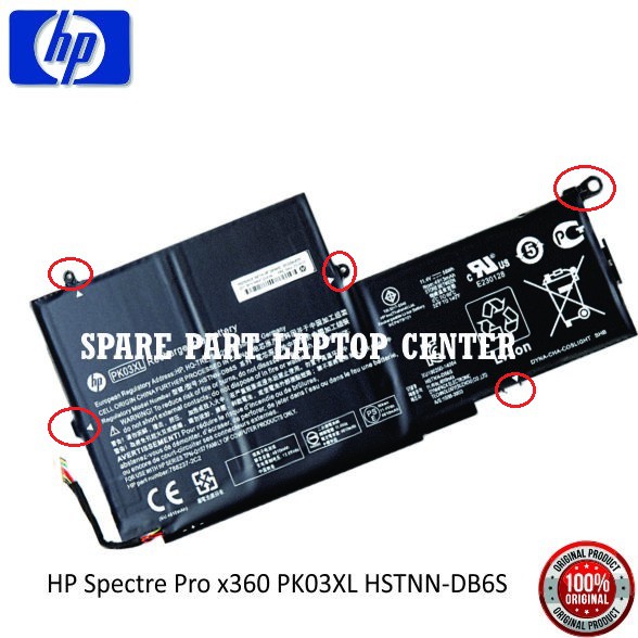 BATERAI BATTERY HP SPECTRE PRO X360 13 X360 G1 G2 PK03XL PK03056XL PK03056XL-PL HSTNN-DB6S ORIGINAL