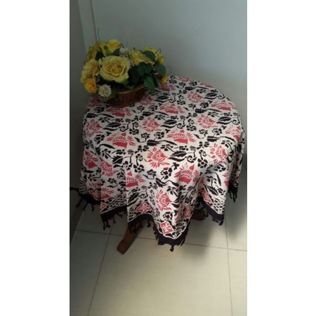 Taplak Meja Batik Bundar Bulat Batik Cap Halus Diameter 120 cm