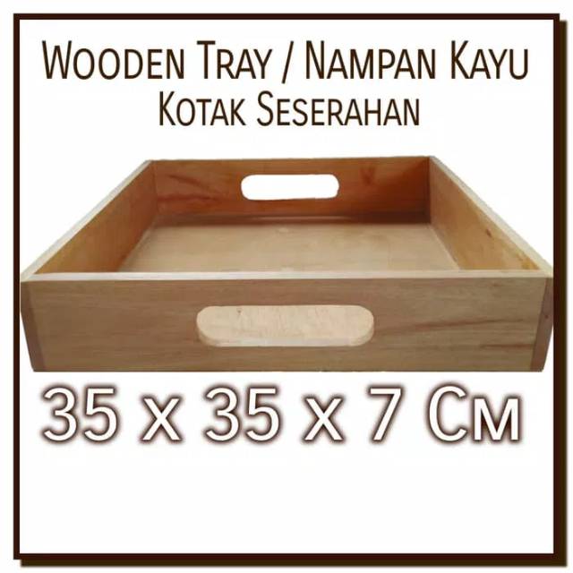 Nampan kayu 35x35x7 Kotak sesarahan wooden tray kotak hantaran kayu