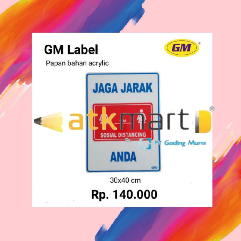 

GM LABEL JAGA JARAK 30 X 40 CM