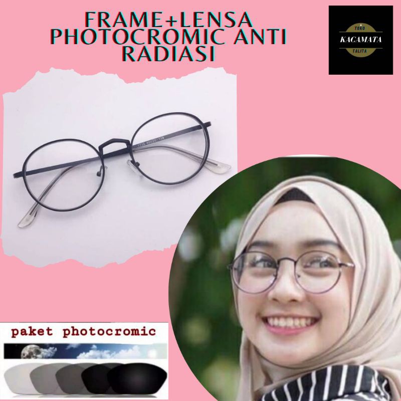 FRAME KACAMATA | KACAMATA MINUS NORMAL CYLINDER PLUS ANTI RADIASI mini bully besi bulat besi  PRIA W