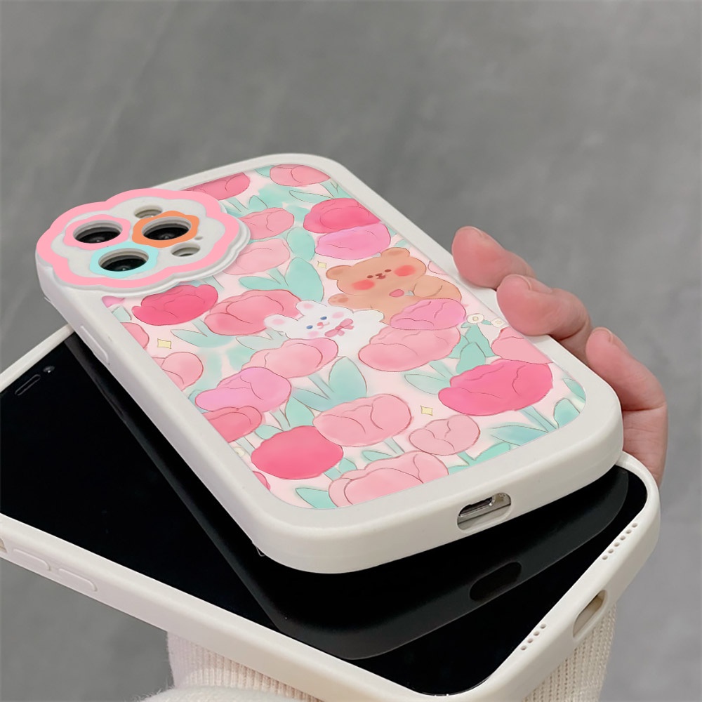 Soft Case Silikon Motif Bunga Untuk iPhone 11 Pro Max 12 Pro Max 13 Pro Max XR X XS Max