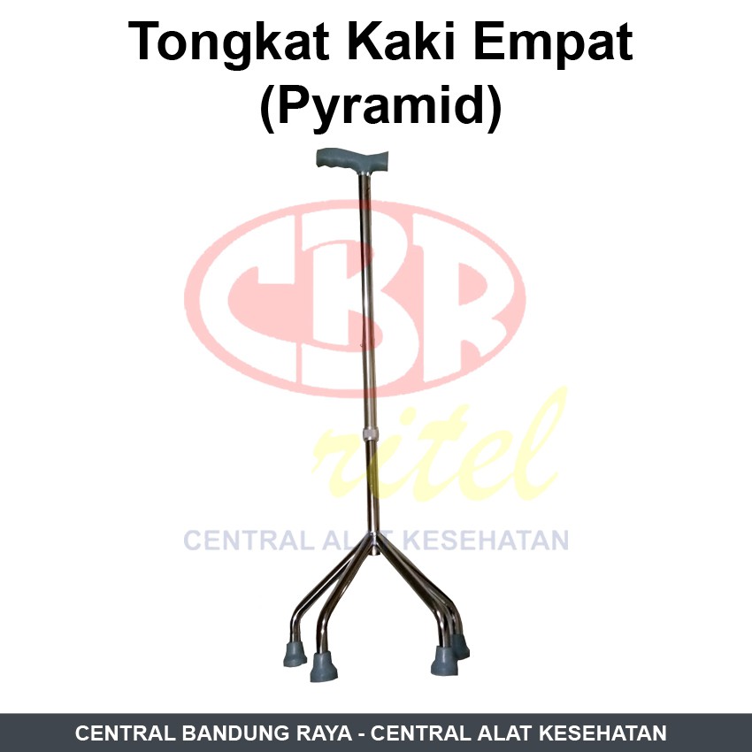Tongkat Kaki 4 / Pyramid - Bahan Stainless Steel - Alat Bantu Jalan