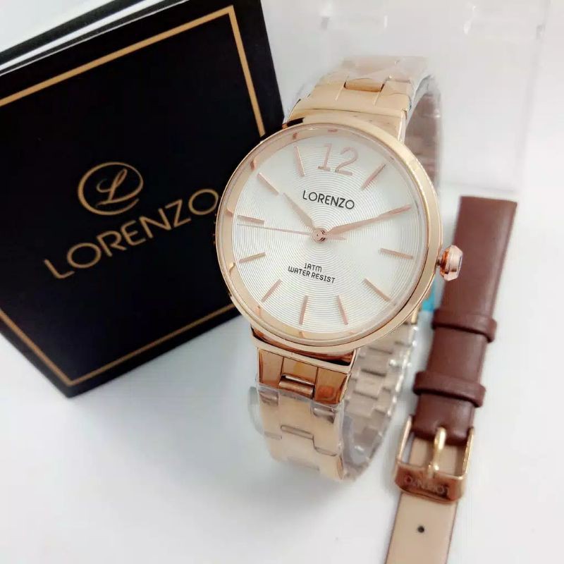 Jam wanita LORENZO 1057 free tali cadangan original