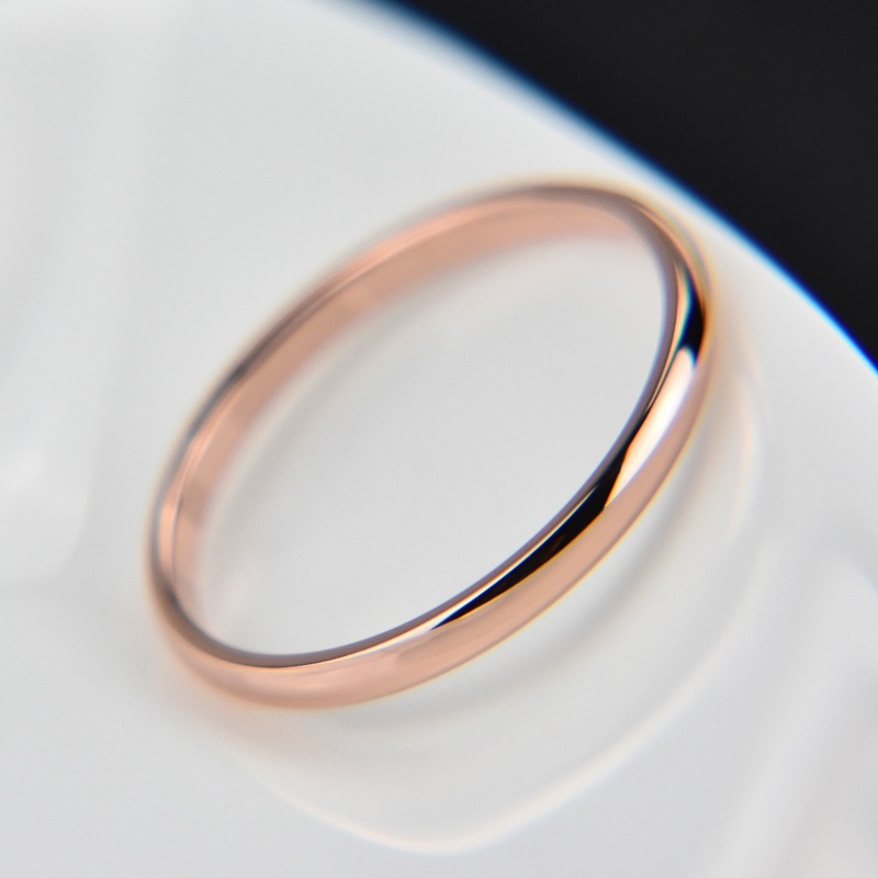 Cincin Bahan Stainless Steel Warna Rose Gold Dan Silver Untuk Wanita