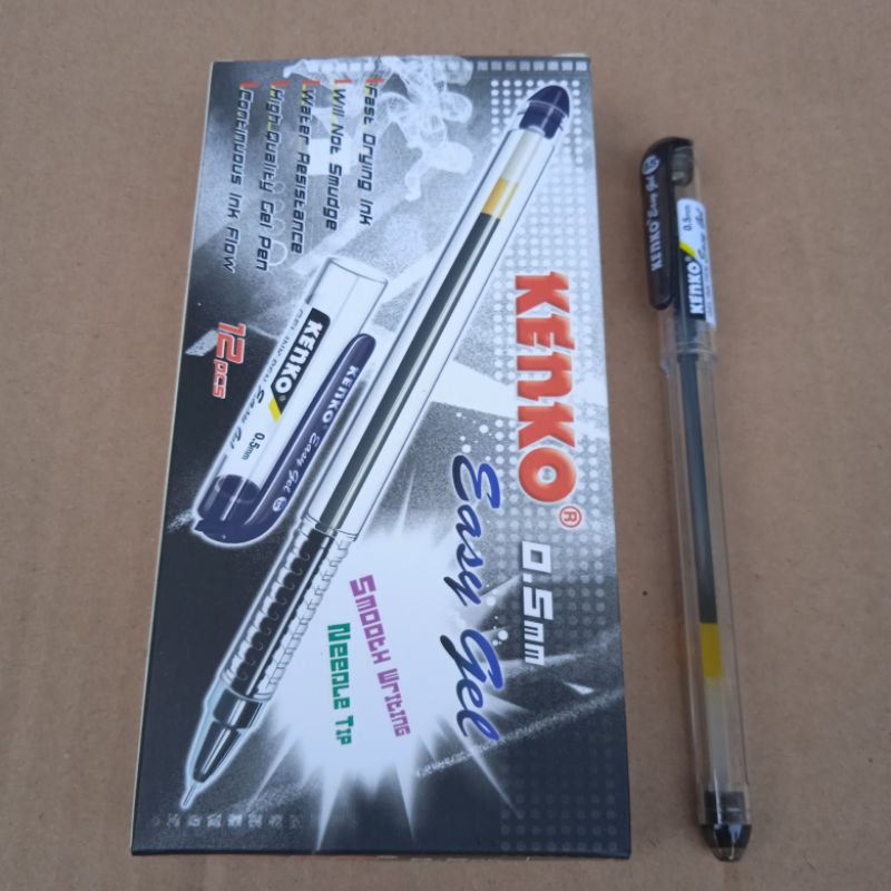 

Grosir Pen Pulpen jel KENKO EASY GEL 0,5mm Pena Tinta Hitam Biru