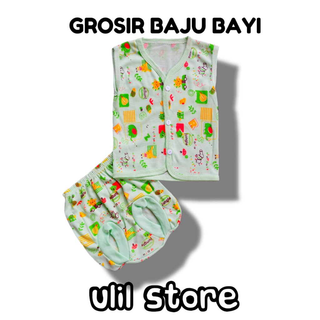 6PC (3 Stel) Grosir Baju Bayi Kutung Newborn ASR Baby Motif Usia 0-4 Bulan-2