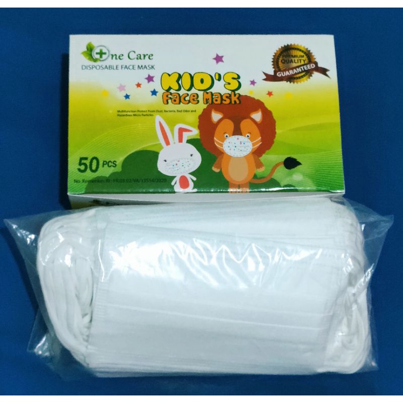 Masker Ne Care earloop kids box - isi 50 pcs