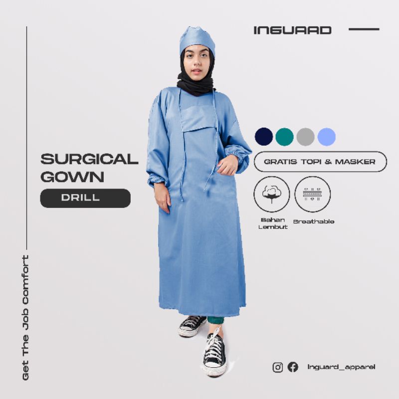 Jual INGUARD MEDICAL Surgical Gown DRILL APD Surgical Gown APD Medis Gown APD DRILL