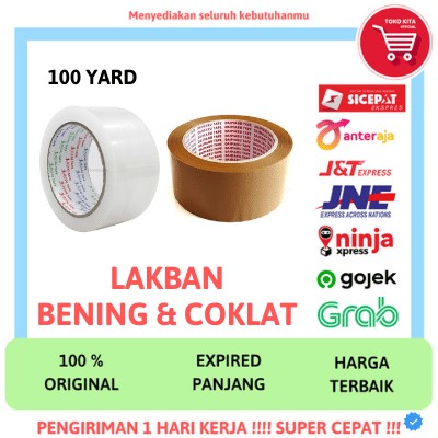 

LAKBAN BENING COKLAT TEBAL 100 YARD SOLATIP SELOTIP ISOLASI LEM TAPE