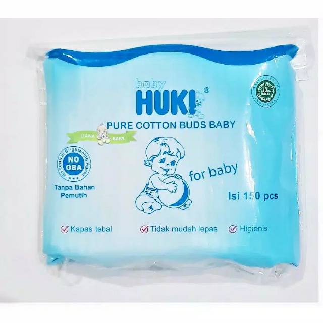 HUKI cotton bud isi 150pc extrafine (baby)