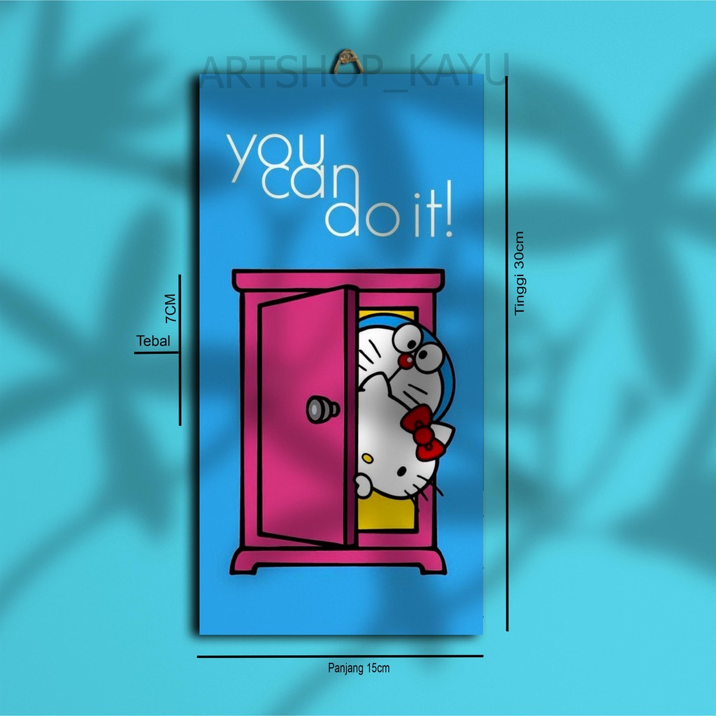 POSTER KAYU Hiasan dinding DORAEMON Hiasan Kamar 15x30cm Pajangan Rumah/ dekorasi dinding / Walldeco