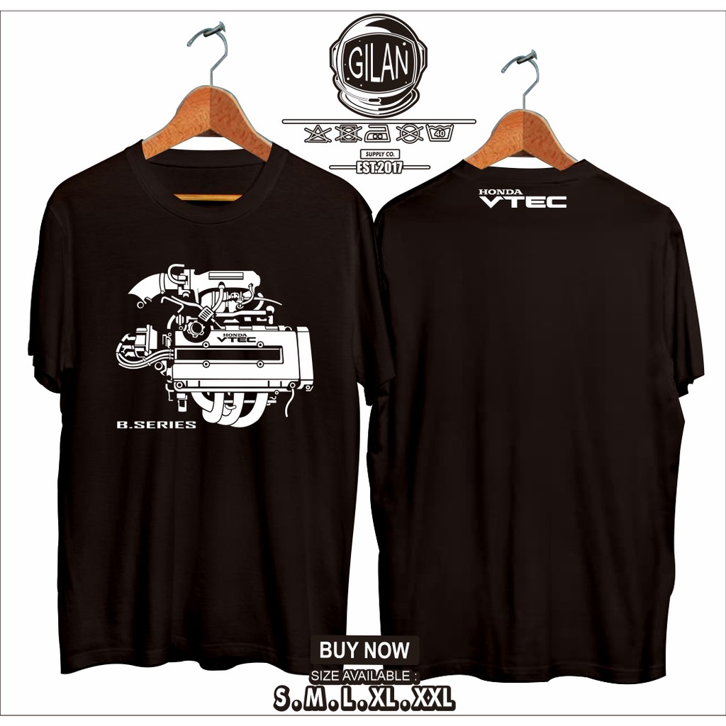 Kaos Baju Mesin Mobil HONDA B SERIES Kaos Otomotif -