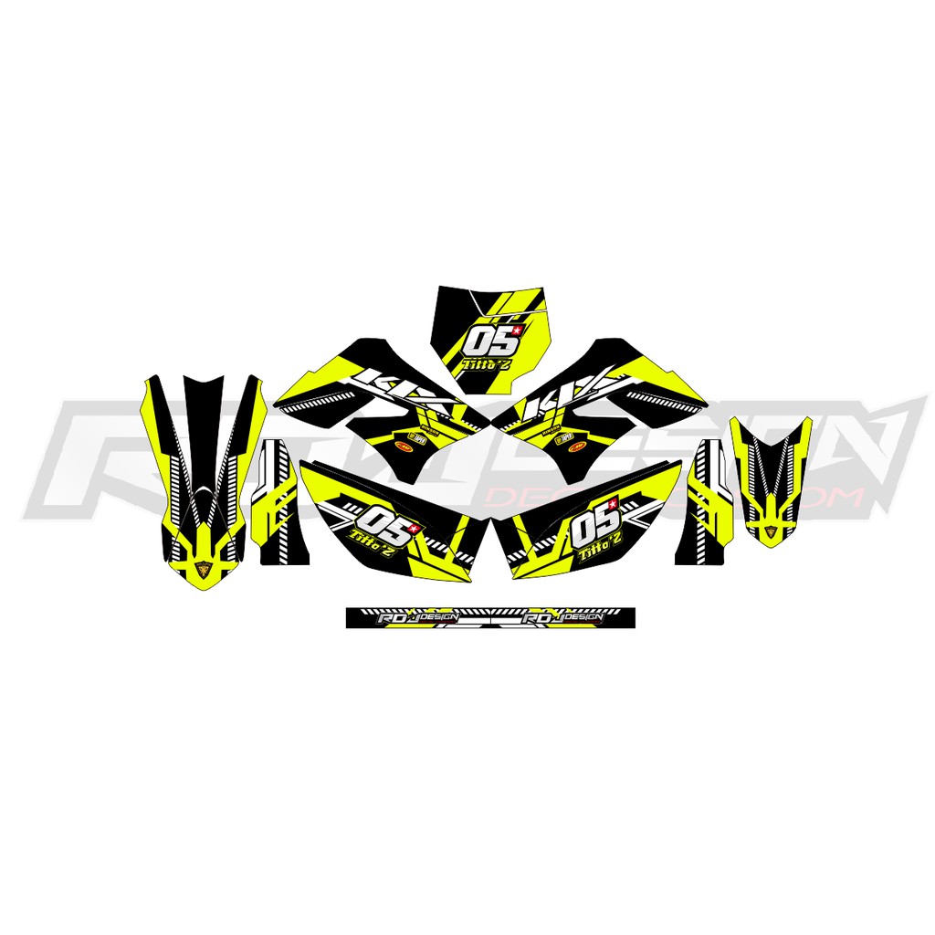 DECAL STICKER KLX/DTRACKER 150 LAMA (006) DEKAL STIKER KUNING HITAM