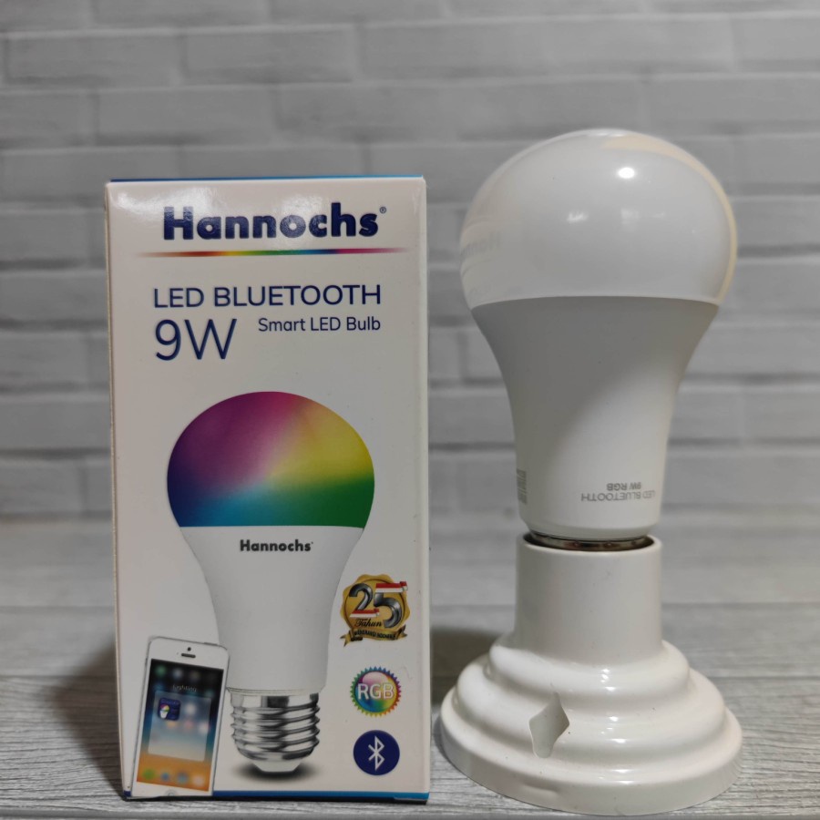 LAMPU LED HANNOCHS BLUETOOTH 9W 9 WATT RGB 16 JUTA WARNA3 SNI ORIGINAL