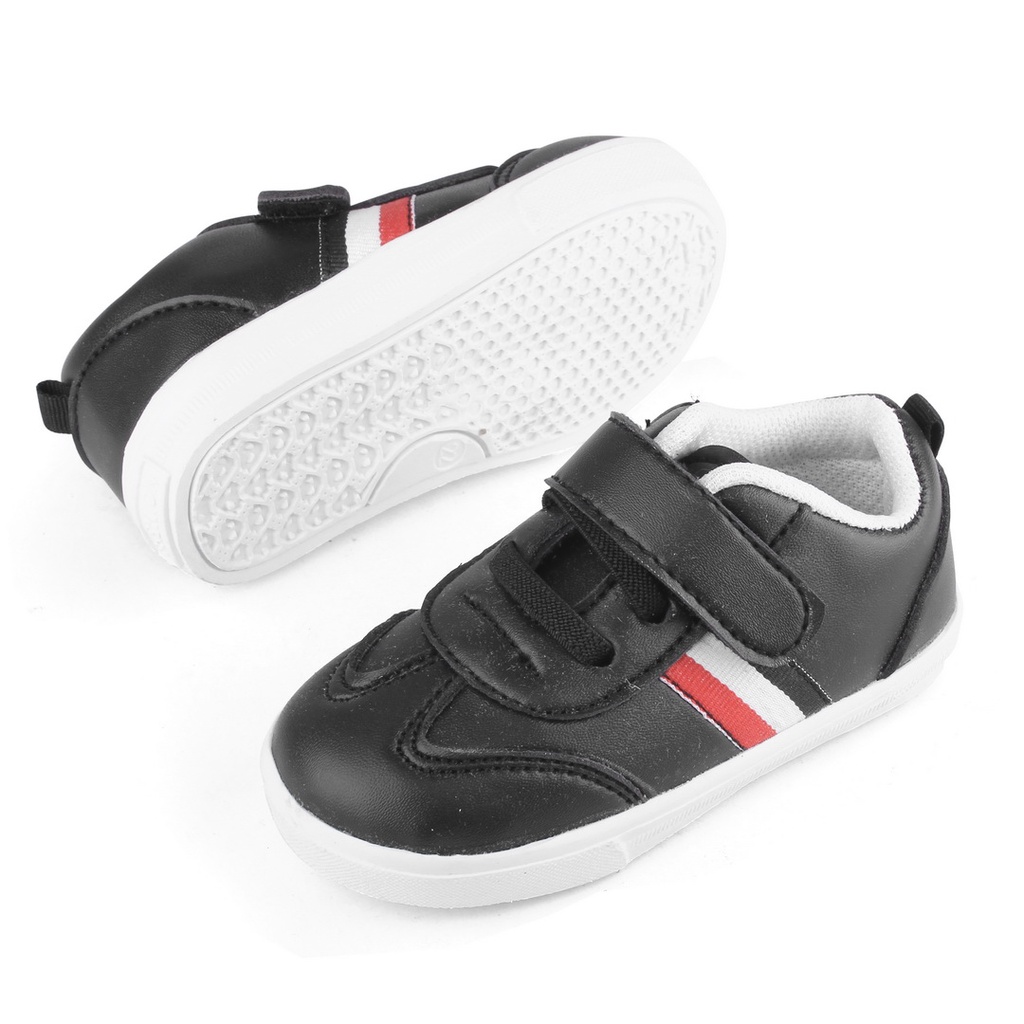 sepatu anak unisex model sneakers antislip ringan PGC HITAM