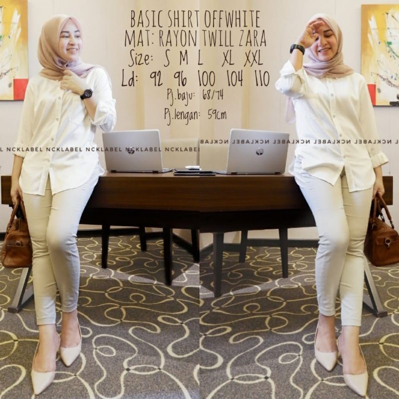BEST SELLER!! Ready Stok Kemeja BLOUSE Basic ORIGINAL 1000℅ by NCKLabel Lengan Panjang Rayon Twill Zara-4