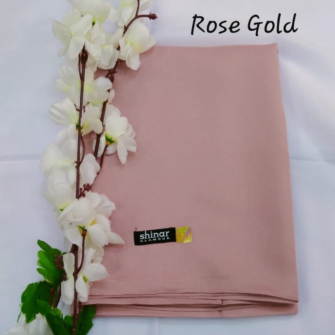 [COD] Jilbab Segiempat Shinar Glamour Ansania Warna Rose Gold