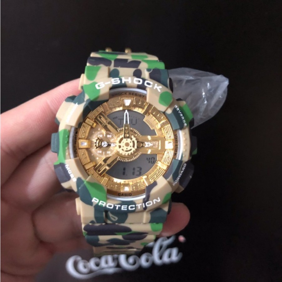 G-shock Limited Edition GShock x BAPE GA-110APE BAPE XXV 25TH GA110 ANNIVERSARY Autolight g shock Analog G shock Bape jam g shock GA 110 men watch G shock Green