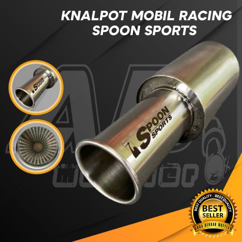 Knalpot Mobil Racing SPOON SPORTS Suara Bass Bulat