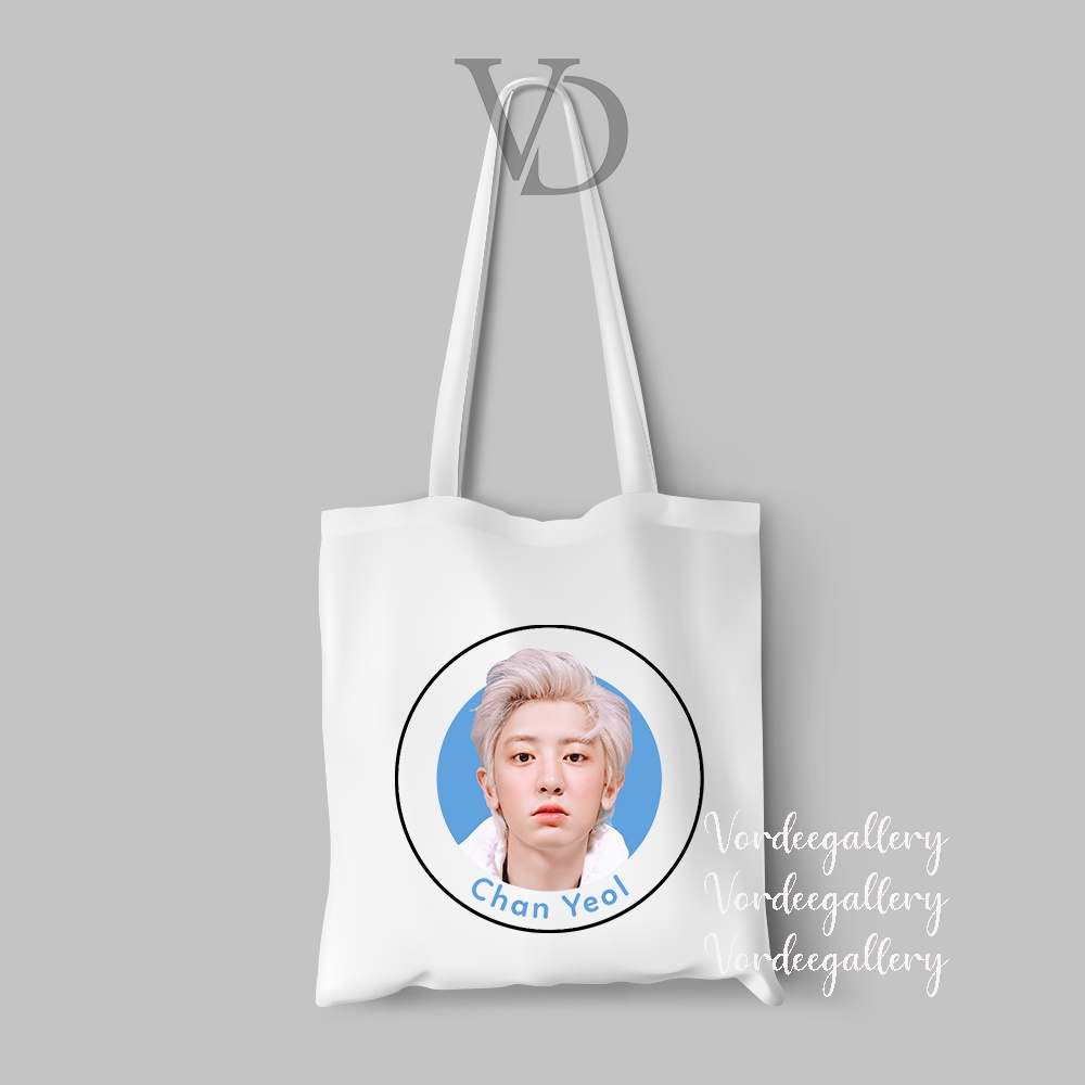 TOTE BAG BAHAN KANVAS MOTIF exo fanart  face / korean TOTEBAG / TAS BELANJA