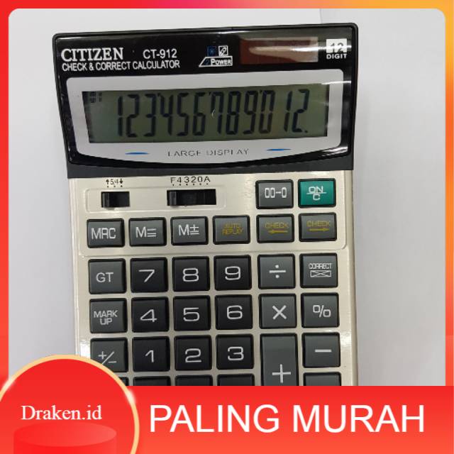 

[COD} Kalkulator Citizen CT 912 12 digit . Kalkulator 12 Digit