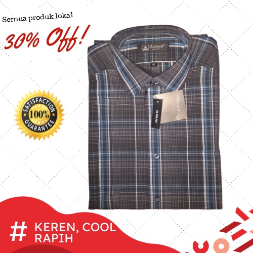Kemeja Alisan Motif Putih Kombinasi