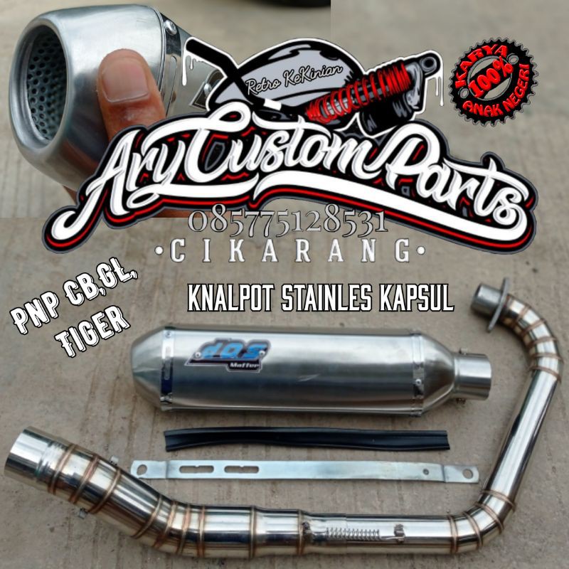 knalpot racing kapsul boom Tiger cb 100 gl 100 gl pro gl max