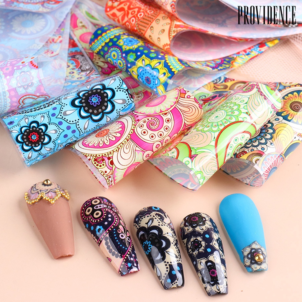 Providence 10Pcs Nail Stickers Exquisite Pattern DIY Design Creative Nail Art Stickers Decals for Professional