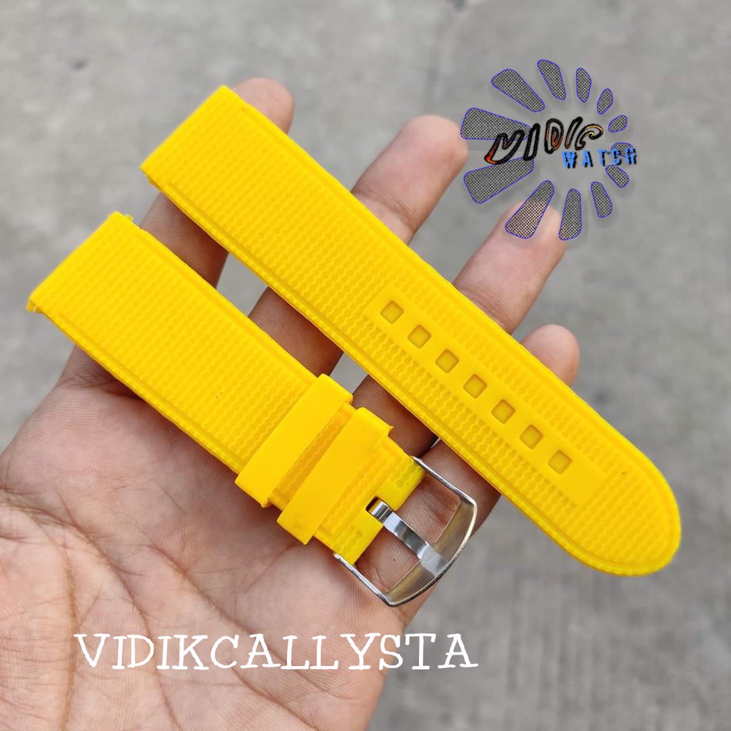 24mm Strap Rubber Silicone Karet Yellow limited edition 24 MM