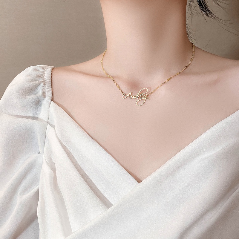 Kalung audrey titanium korea style anti karat