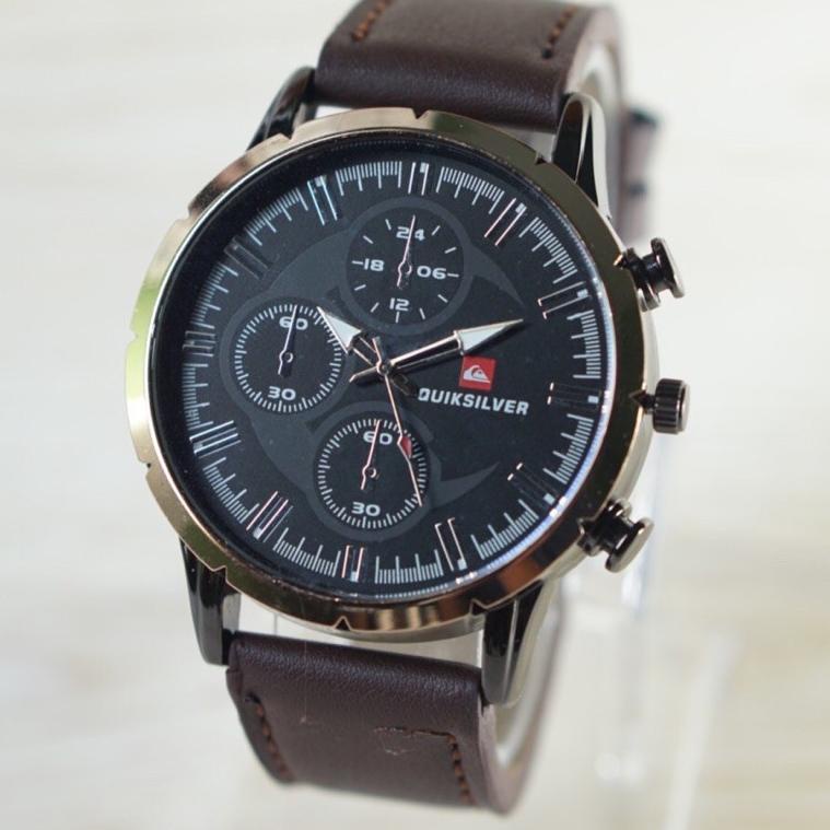 DG JAM TANGAN PRIA CHRONO MURAH QS QUICKSILVER KULIT SPORT PREMIUM • Bgd31au22ˢ