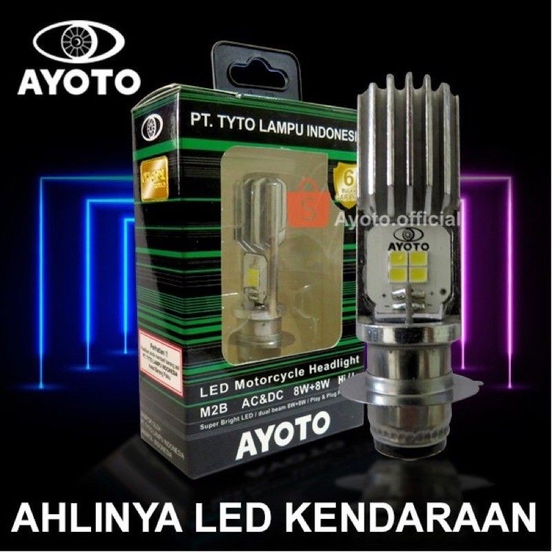 LAMPU LED motor AYOTO M2B H6 AC &amp; DC Mio beat Vario Xeon mio j Jupiter MX Jupiter z Vega ZR Vega r dll motor matic / bebek