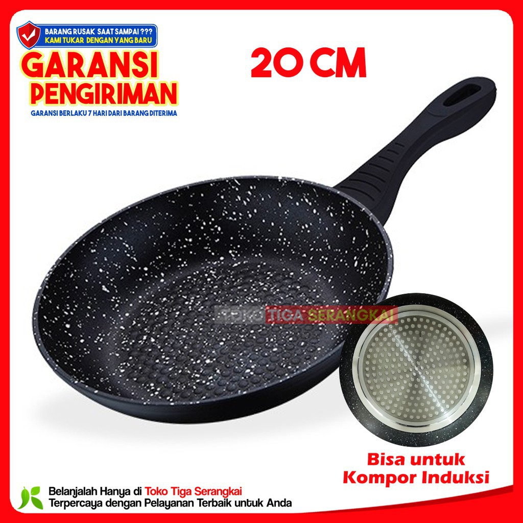 Cyprus Fry Pan Panci Induksi Wajan Penggorengan Marble 20 cm FP-0305