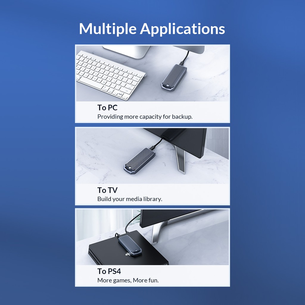 ssd m2 nvme enclosure orico aluminium usb 4.0 type-c 40Gbps m2v01-c4 - external ssd case m.2 usb4.0