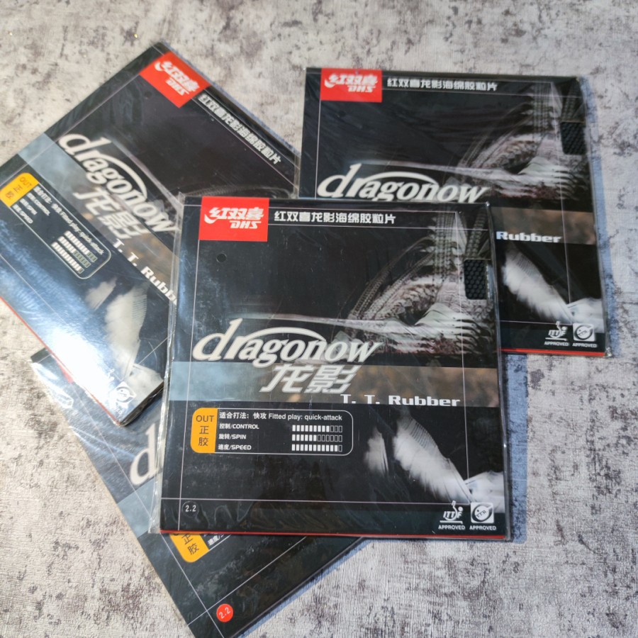 Karet Bintik Pendek Pingpong Tenis Meja DHS DRAGONOW max 2.2 mm murah