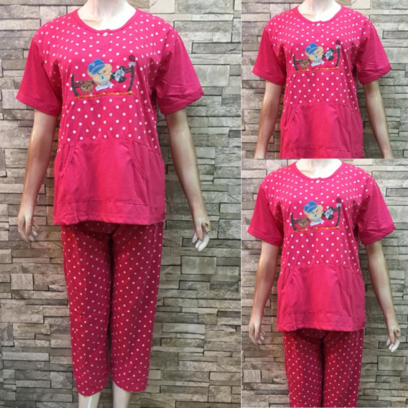 CP SIELIE WARNA | BAJU TIDUR DEWASA| PIYAMA | COD-6048 Pink