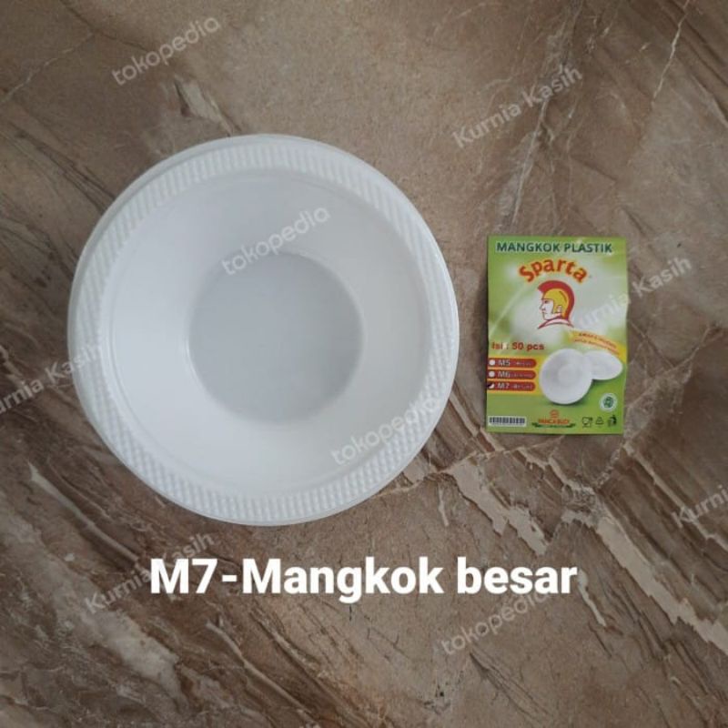 Jual Mangkok Plastik Besar Putih Susu M7 50pcw Shopee Indonesia