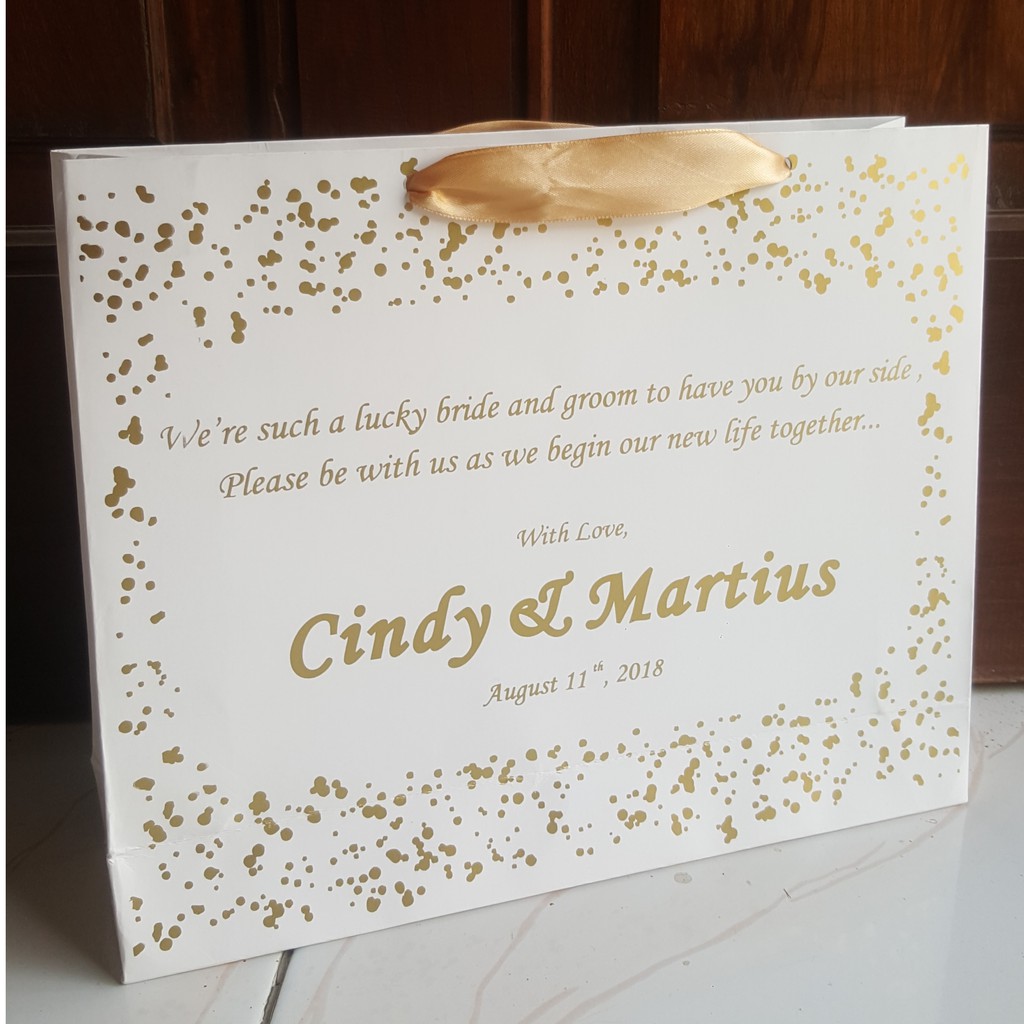 

paperbag sablon P25xL6xT20 cm , paperbag putih, tas kertas , paperbag wedding, paperbag butik