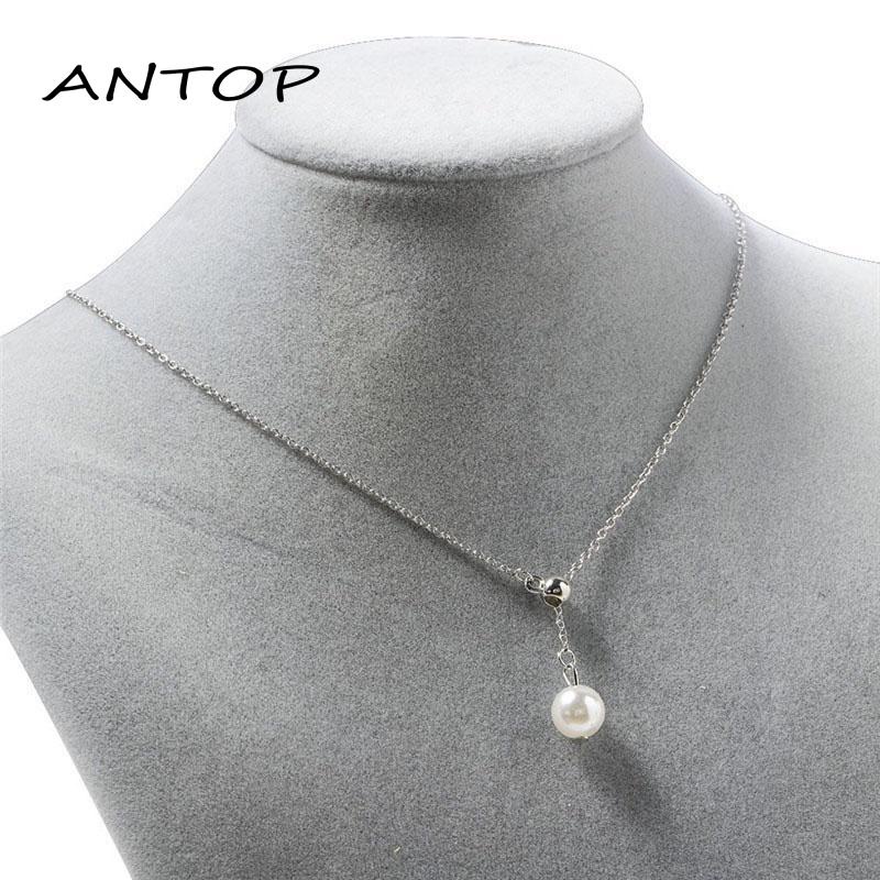 Korea Kalung Mutiara Sederhana Rumbai Tulang Selangka Yang Dapat Disesuaikan Rantai Untuk Wanita ANTOP