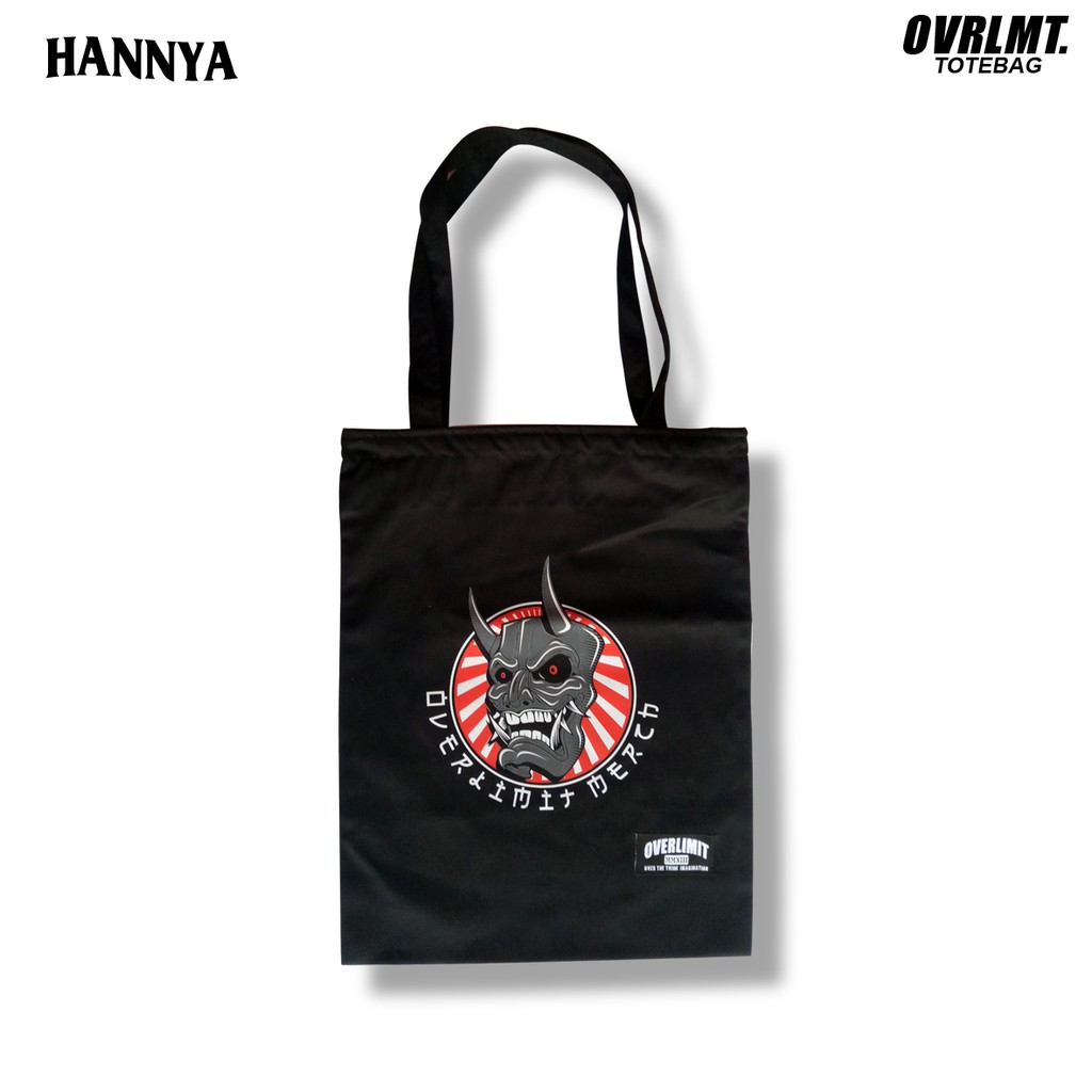 Tas Totebag OVERLIMIT Tote Bag Resleting Serba Guna / Totbag Distro Tas Tootbag Casual Tot Bag Motif Hannya