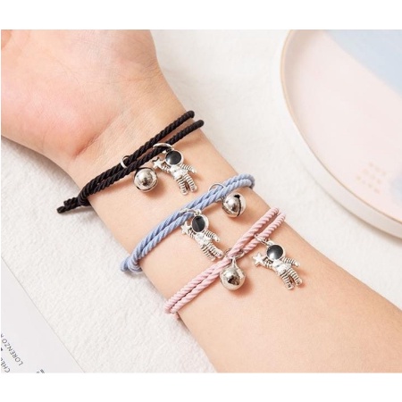 UG 2pcs / 1Pasang Gelang Magnet Couple Gelang Tali Couple Magnet Attract Persahabatan Bracelets Wanita