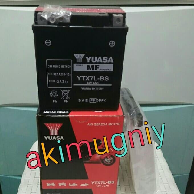 Aki Motor Kawasaki W175 Ytx7L-Bs 12V 6Ah Yuasa Mf