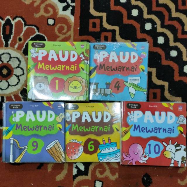 Buku Mewarnai PAUD seri 1 4 6 9 10 (Bilingual  Book)