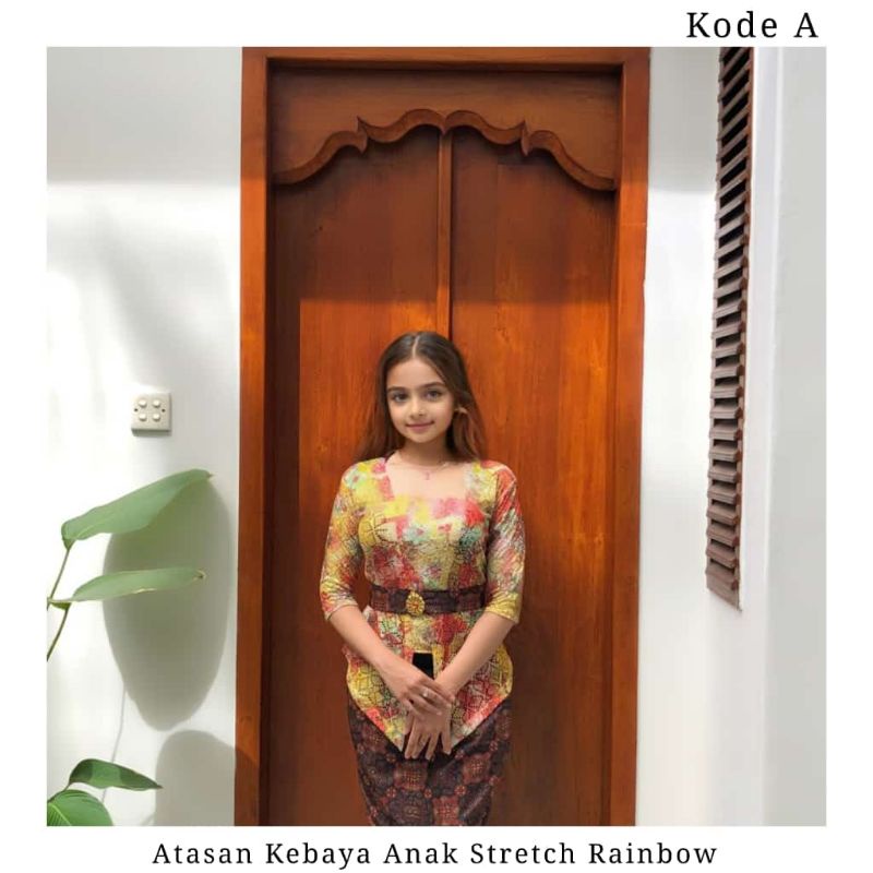 Atasan Kebaya Kutubaru Anak Stretch Rainbow